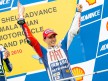 Jorge Lorenzo on the podium at Sepang