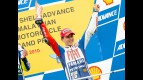 Jorge Lorenzo on the podium at Sepang