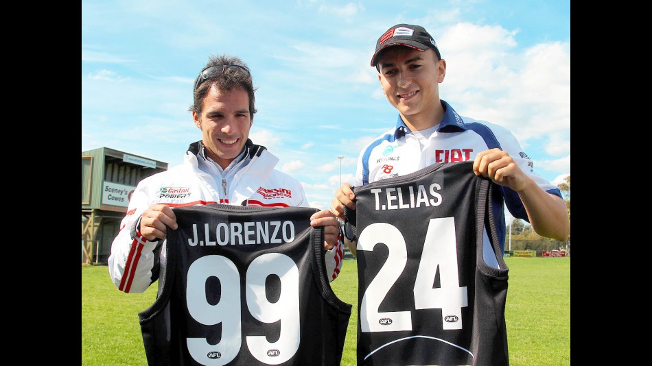 2010 Moto2 and MotoGP World Champions Toni Elías and Jorge Lorenzo at Phillip Island Football Club