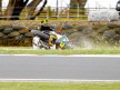 Simone Corsi crashes during the FP1 at Phillip Island