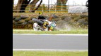 Simone Corsi crashes during the FP1 at Phillip Island