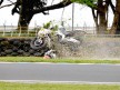 Simone Corsi crashes during the FP1 at Phillip Island