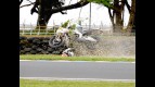 Simone Corsi crashes during the FP1 at Phillip Island