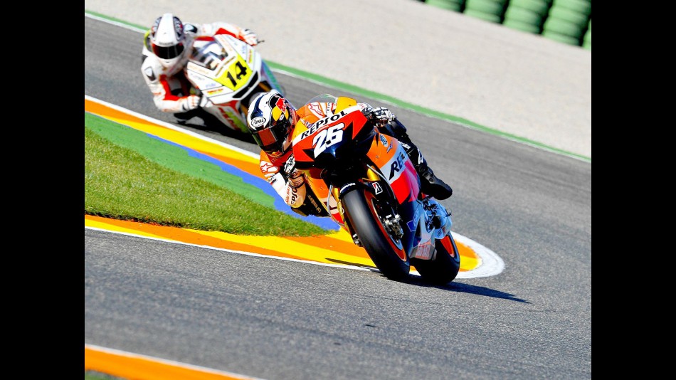 Dani Pedrosa in action in Valencia