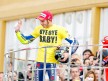 Valentino Rossi on the podium in Valencia