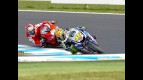 Rossi riding ahead of Hayden at Phillip Island