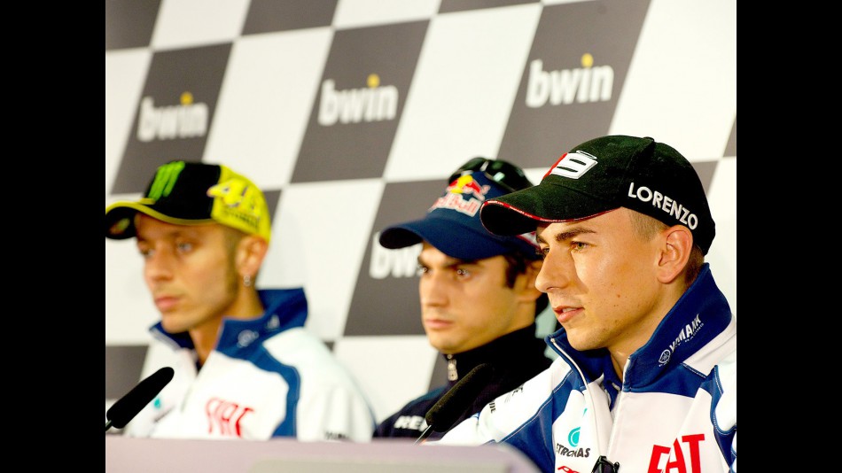 Lorenzo, Pedrosa and Rossi at the bwin Grande Prémio de Portugal press conference
