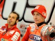 Nicky Hayden and Vittoriano Guareschi in the Ducati garage