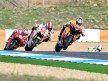 Dovizioso riding ahead of Simoncelli and Hayden at Estoril