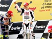 Jorge Lorenzo on the podium at Estoril