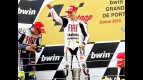Jorge Lorenzo on the podium at Estoril