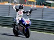 Jorge Lorenzo celebrates GP win at Estoril