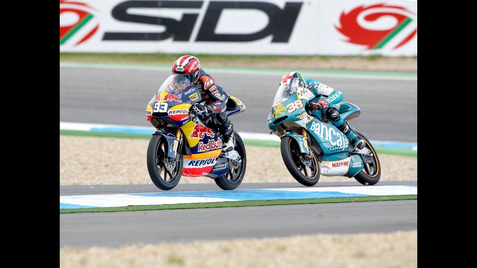 Marquez riding ahead of Smith at Estoril