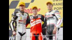 Baldolini, Bradl and De Angelis on the podium at Estoril