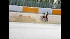 Danny Webb crashes during Warm Up at Estoril