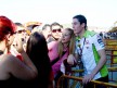 Aleix Espargaró attending fans at the paddock in Valencia