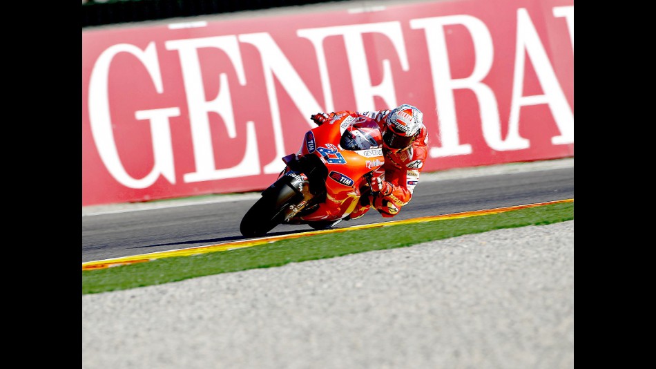 Casey Stoner in action in Valencia