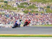 Lorenzo riding ahead of Stoner in Valencia