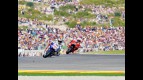 Lorenzo riding ahead of Stoner in Valencia