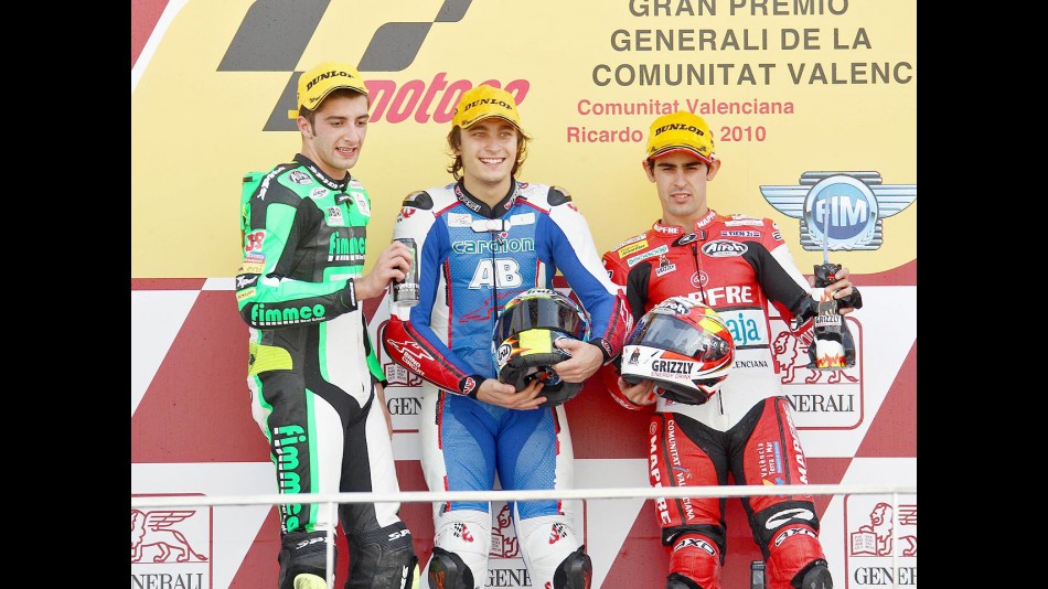 Iannone, Abraham and Simón on the podium in Valencia