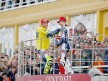Valentino Rossi and Jorge Lorenzo on the podium in Valencia