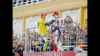Valentino Rossi and Jorge Lorenzo on the podium in Valencia