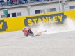 Hayden crashes during the race in Valencia