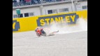 Hayden crashes during the race in Valencia