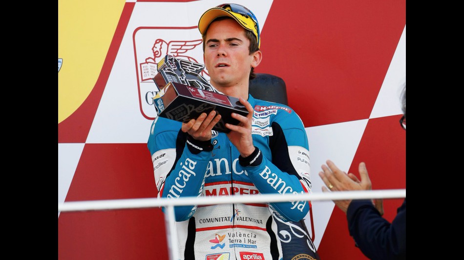 Nico Terol on the Podium at the Valencia GP