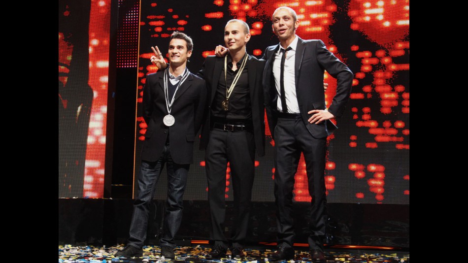 Pedrosa, Lorenzo and Rossi at the 2010 FIM Awards Ceremony