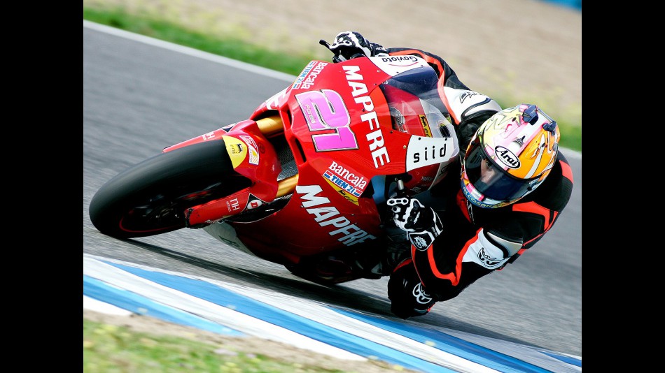 Javier Fores in action at the Jerez test
