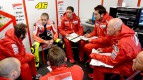 Valentino Rossi at the garage in Misano test