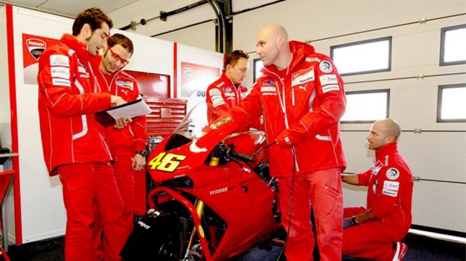 A Ducati 1198 prepared for Valentino Rossi at Misano