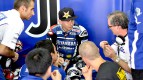Jorge Lorenzo in the garage at the Sepang test