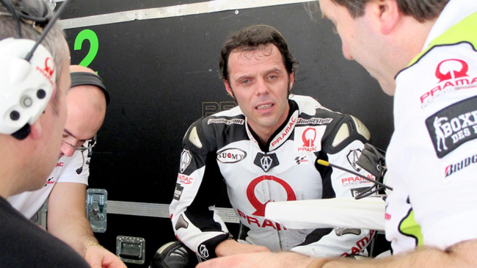 Loris Capirossi in the Pramac Racing garage at the Sepang test