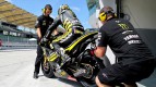 Cal Crutchlow in the pit at the Sepang test