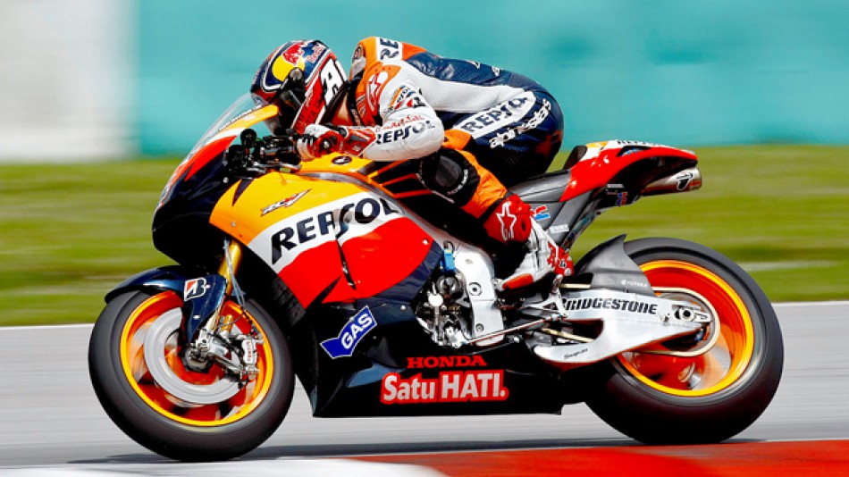 Andrea Dovizioso in action at Sepang test