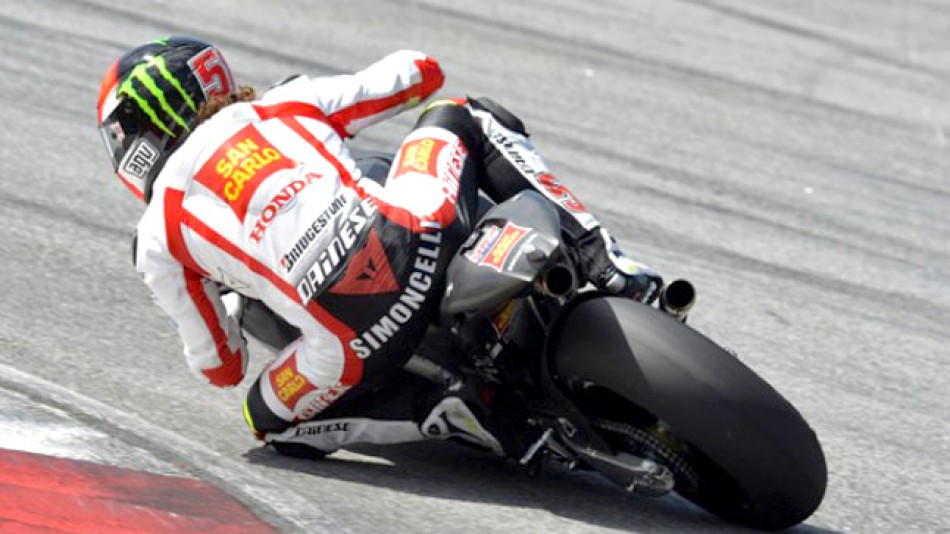 Marco Simoncelli in action at the Sepang test