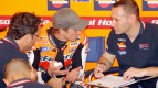 Casey Stoner in the Repsol Honda garage