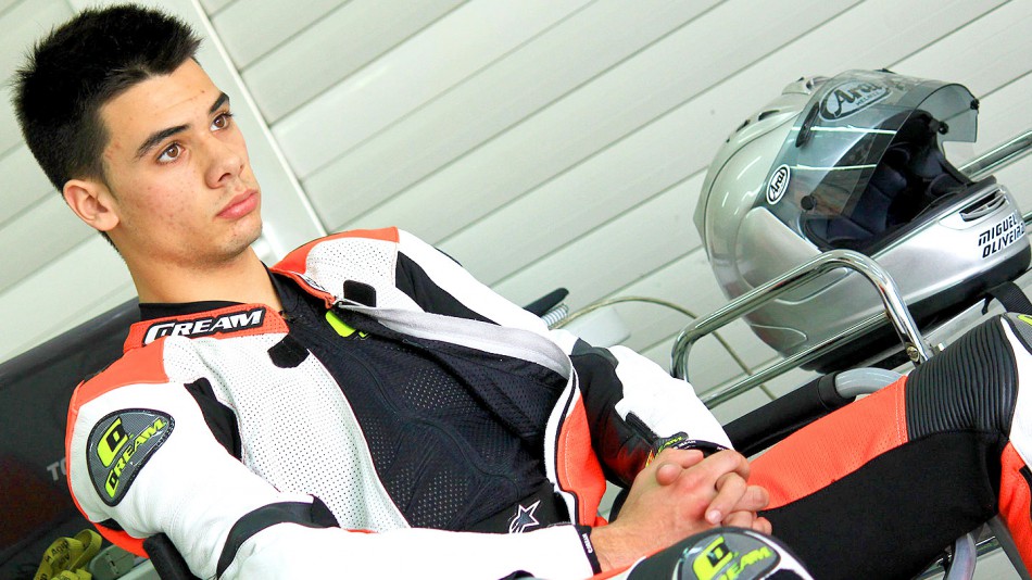 Miguel Oliveira in the Team Andalucía Cajasol garage