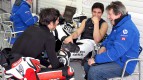 Axel Pons and Aleix Espargaró in the Pons Racing garage at the Estoril test