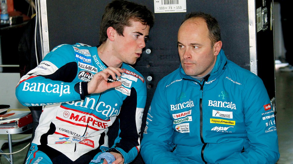 Nico Terol in the Bancaja Aspar Team garage