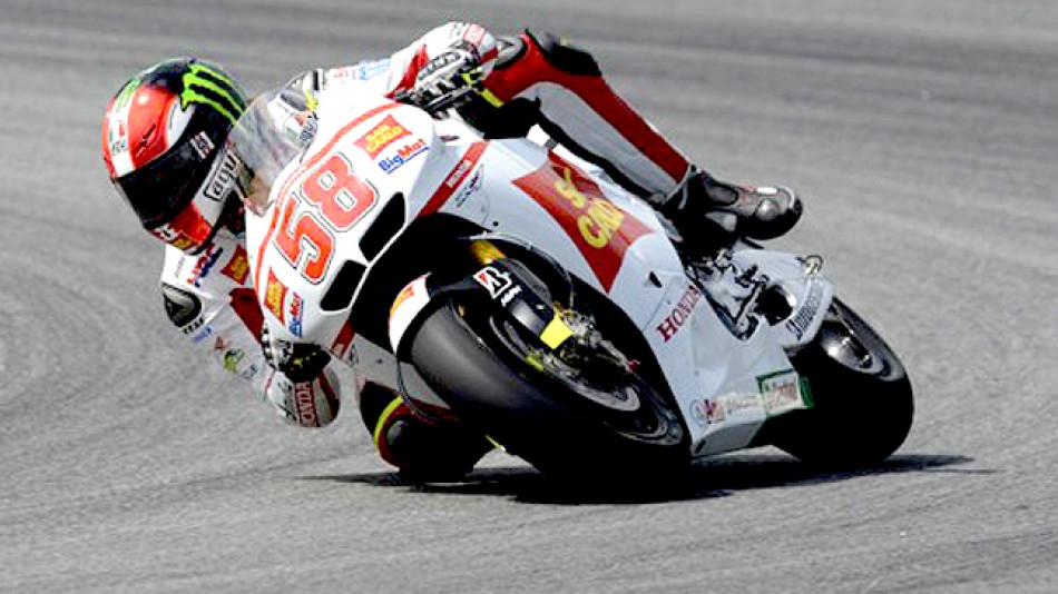 Marco Simoncelli in action in Sepang test