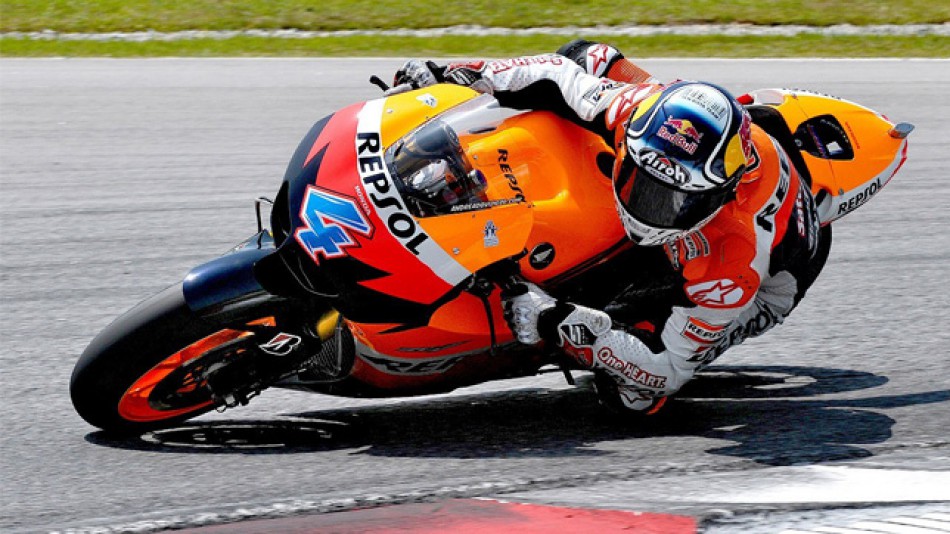 Andrea Dovizioso in action at Sepang test