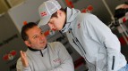 Marcel Schrotter in the Mahindra Racing garage