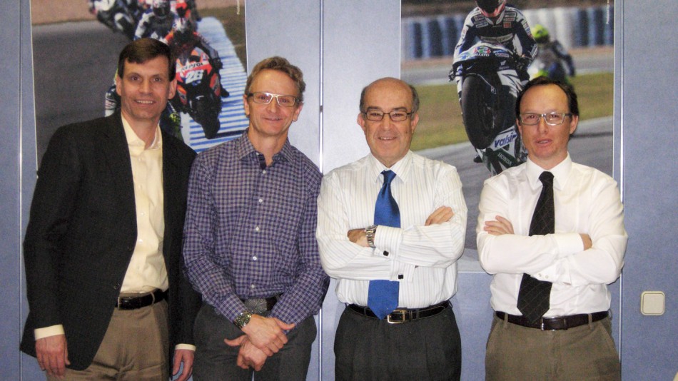 Tavo Hellmund, Kevin Schwantz, Carmelo Ezpeleta, Javier Alonso