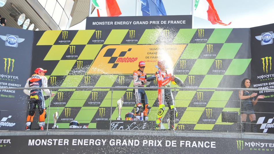 Dovizioso, Stoner, Rossi, Repsol Honda Team, Ducati Team, Le Mans RAC