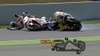 Catalunya 2011 - Moto2 - Race - Takahashi and Luthi - Crash