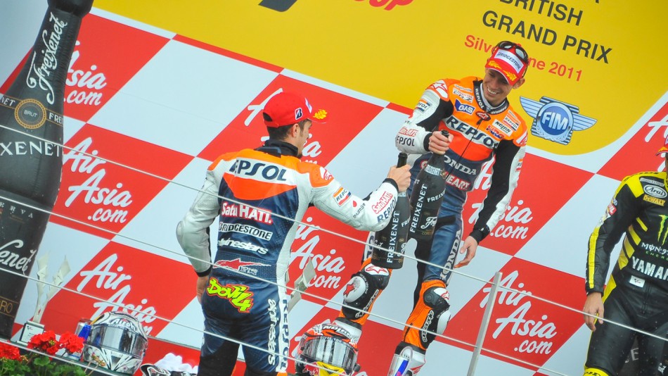 Andrea Dovizioso, Casey Stoner, Repsol Honda Team, Silverstone RAC