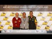 Carmelo Ezpeleta, Dorna Sports S.L. CEO, Claudio Calabresi, Executive Vice President Wholesale eni and Hervé Poncharal, IRTA Pre